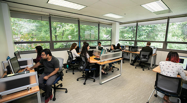 Students at the Data Processing lab at the Krasnow Institute.
